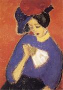 Alexei Jawlensky Woman with a Fan Sweden oil painting artist